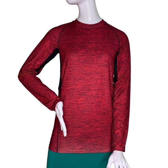 Russell Dri-Power Top 360 Long Sleeve Red and Black Size S Round Neckline - Picture 1 of 8